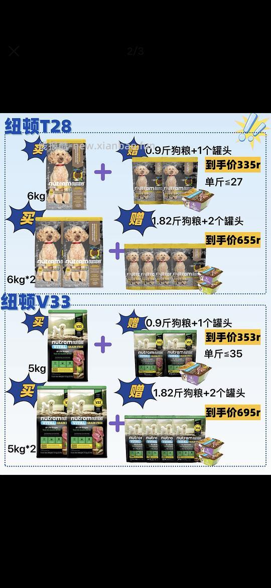 纽顿v33鸭肉梨狗粮5kg258 - 线报酷