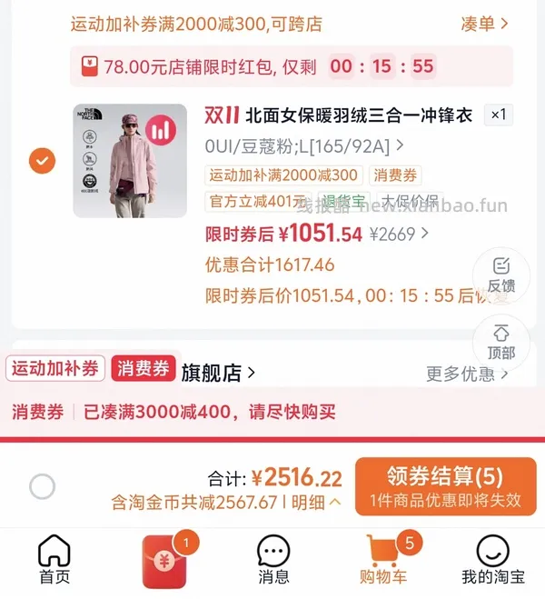 北面鹅绒冲锋衣 - 线报酷